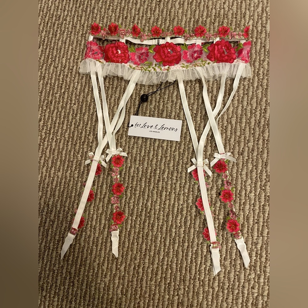 For Love and Lemons floral garter belt